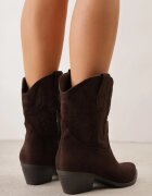 ideal Ciocate cu toc conic jos cu carâmb decorat cu broderie Vross Maro