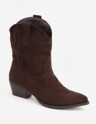 ideal Ciocate cu toc conic jos cu carâmb decorat cu broderie Vross Maro