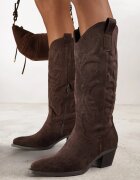 ideal Cizme Cowboy Clasice Maro din Imitație de Piele Întoarsă Rilona