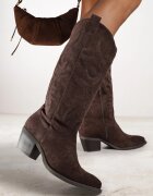 ideal Cizme Cowboy Clasice Maro din Imitație de Piele Întoarsă Rilona