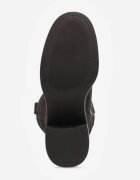 ideal Cizme cu toc pătrat stilizate ca din piele întoarsă Obiara Negre