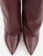 ideal Cizme elegante cu toc stiletto și gambă netedă care imită o crac de pantaloni Eilany Bordo