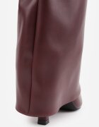 ideal Cizme elegante cu toc stiletto și gambă netedă care imită o crac de pantaloni Eilany Bordo