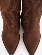 ideal Cizme în stil cowboy cu carâmb care imită o crac de pantaloni pe toc conic Sone Maro
