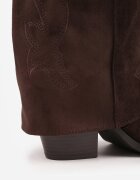 ideal Cizme în stil cowboy cu carâmb care imită o crac de pantaloni pe toc conic Sone Maro