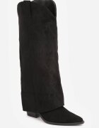 ideal Cizme în stil cowboy cu carâmb care imită o crac de pantaloni pe toc conic Sone Negre