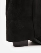 ideal Cizme în stil cowboy cu carâmb care imită o crac de pantaloni pe toc conic Sone Negre