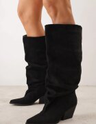ideal Cizme în stil cowboy cu toc conic și fronseuri Megge Negre
