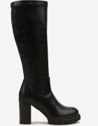 ideal Cizme Negre Clasice cu toc gros cu carâmb ajustat Lattinea