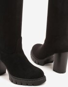 ideal Cizme Negre din imitație de piele întoarsă cu toc gros Falirelle