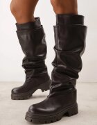 ideal Cizme plisate cu carâmb dublu pe talpă groasă cu profil Zahille Maro
