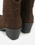 ideal Ghete Cowboy Maro închis din Piele Naturală Decorate cu Vârf Metalic Saberra