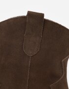 ideal Ghete Cowboy Maro închis din Piele Naturală Decorate cu Vârf Metalic Saberra