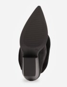 ideal Ghete cu efect plisat din imitație de piele întoarsă cu toc conic și vârf ascuțit Viorica Negre