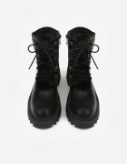 ideal Ghete trapper casual negre decorate cu blăniță pe limbă Charnas