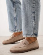 ideal Mocasini barefoot cu cataramă decorativă și branț moale Saied Maro Bej închis