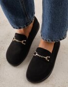 ideal Mocasini barefoot cu cataramă decorativă și branț moale Saied Maro Negri