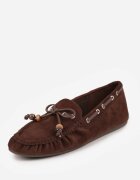 ideal Mocasini Maro cu Cusături Decorative Mărgele și Fundă Mountainthorne