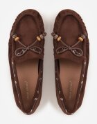 ideal Mocasini Maro cu Cusături Decorative Mărgele și Fundă Mountainthorne