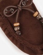ideal Mocasini Maro cu Cusături Decorative Mărgele și Fundă Mountainthorne