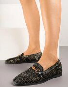 ideal Mocasini Negre Loafersy cu fata ajurată Kolarila