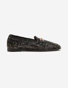 ideal Mocasini Negre Loafersy cu fata ajurată Kolarila