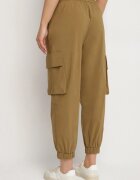 ideal Pantaloni Verde din Bumbac Tip Cargo cu Talie Înaltă Koloriela