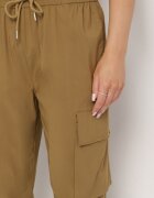 ideal Pantaloni Verde din Bumbac Tip Cargo cu Talie Înaltă Koloriela