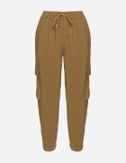 ideal Pantaloni Verde din Bumbac Tip Cargo cu Talie Înaltă Koloriela