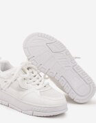 ideal Pantofi sport albi în stil streetwear cu talpă groasă Teniffia