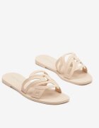 ideal Papuci Bej cu Model Geometric Luriossa