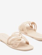 ideal Papuci Bej cu Model Geometric Luriossa