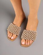ideal Papuci bej închis cu Mărgele în Stil Boho Sorea