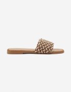 ideal Papuci bej închis cu Mărgele în Stil Boho Sorea