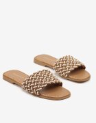 ideal Papuci bej închis cu Mărgele în Stil Boho Sorea