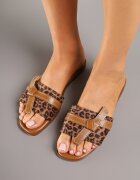ideal Papuci leopard Ornați cu curea și nod Emwia