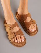 ideal Papuci Maro cu talpă groasă cu două barete Falgis