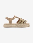 ideal Sandale Bej cu Talpă Groasă cu Împletitură în Stil Boho Orrule