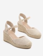 ideal Sandale Bej în stil Espadrile pe Pană Împletită Reflara