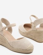 ideal Sandale Bej în stil Espadrile pe Pană Împletită Reflara