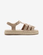 ideal Sandale Bej închis cu talpă groasă cu împletitură stil Boho Orrule