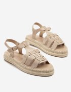 ideal Sandale Bej închis cu talpă groasă cu împletitură stil Boho Orrule