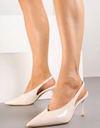 ideal Sandale bej lăcuite cu toc stiletto fără călcâi Fenesia