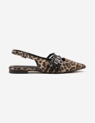 ideal Sandale leopard cu vârf ascuțit și călcâi descoperit cu barete cu catarame Vonaria
