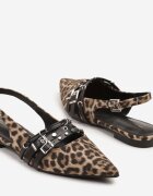 ideal Sandale leopard cu vârf ascuțit și călcâi descoperit cu barete cu catarame Vonaria