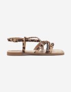 ideal Sandale leopard cu Zirconii și Capse Nanelita