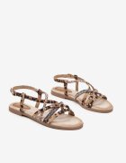 ideal Sandale leopard cu Zirconii și Capse Nanelita