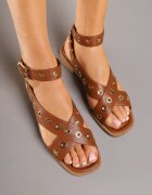ideal Sandale Maro Gladiator cu Nituri și Vârf Pătrat Annivirae