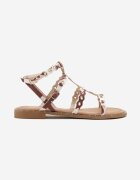 ideal Sandale Maro și Albe cu pete stil gladiator cu nituri Divonne
