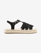 ideal Sandale Negre cu talpă groasă cu împletitură în stil Boho Orrule